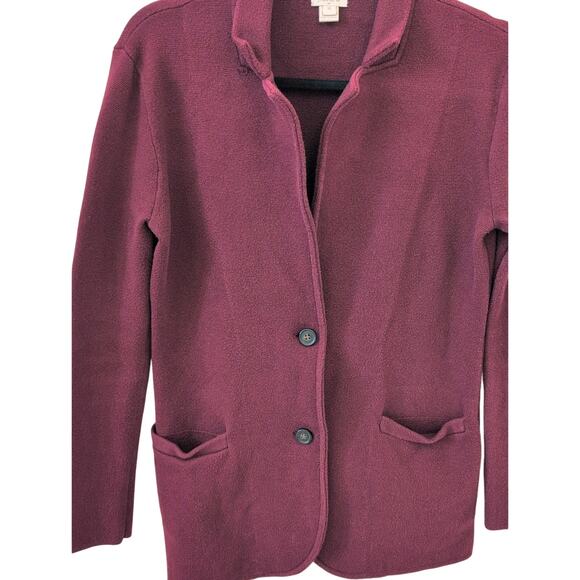J.Crew Schoolboy Sweater Blazer in Midnight Burgundy XS - Picture 4 of 6